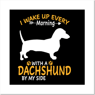 I Wake Up Every Morning With A Dachshund By My Side Posters and Art